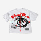 Shooter's Eye Retro Distressed Graphic Cropped T-shirt
