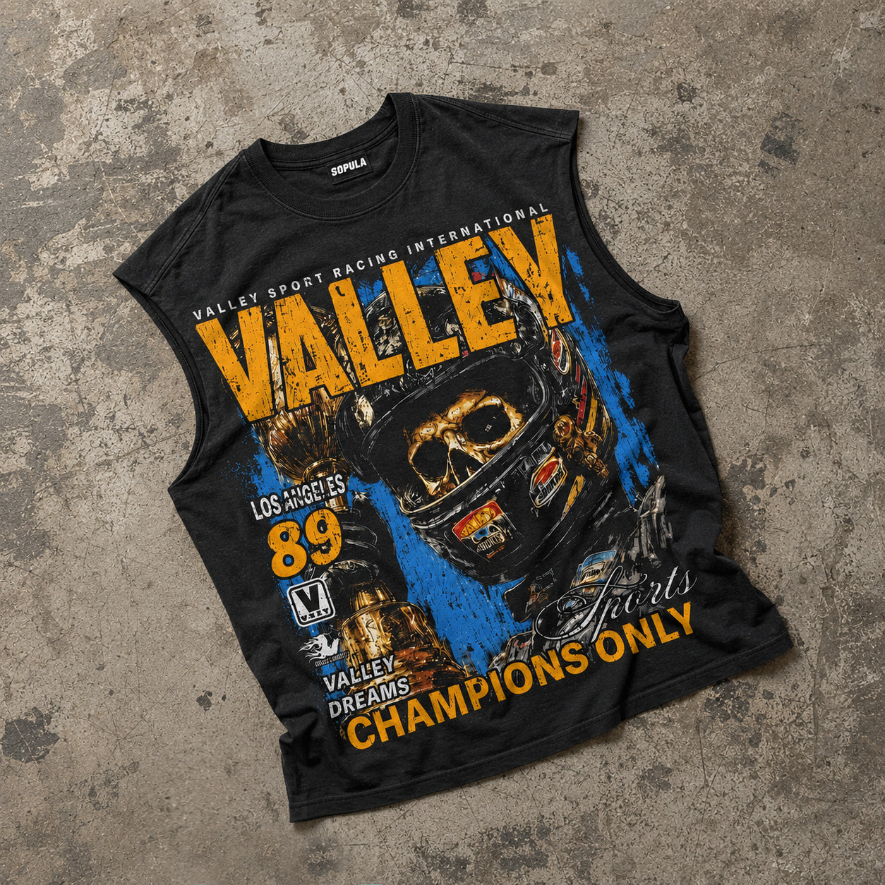 Valley Skull Racer Graphic Tank Top