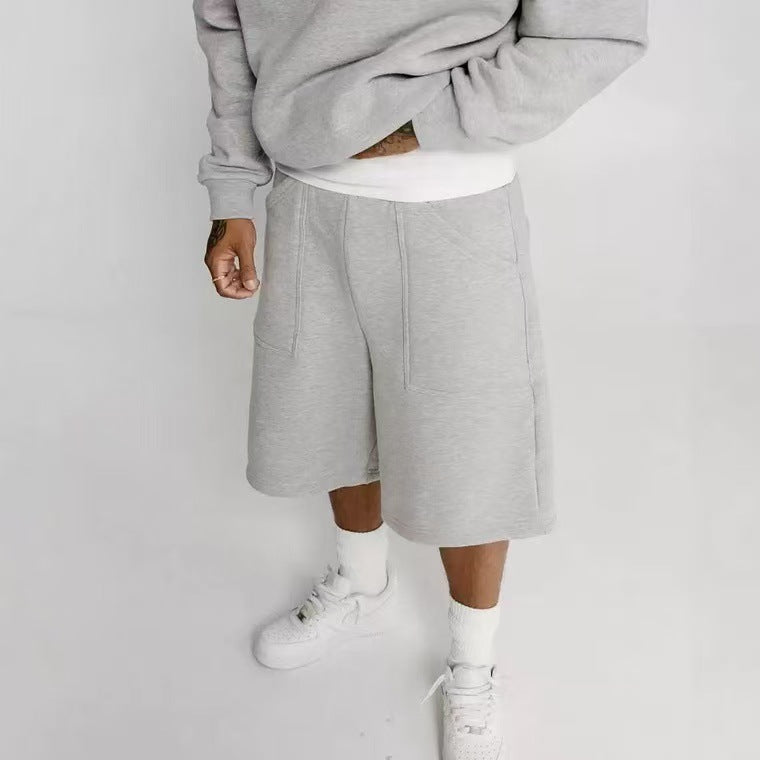 Men's Fashion Cotton Pocket Drawstring Sports Shorts
