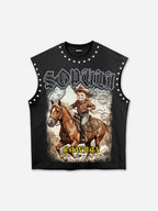 Sopula Cowboy Western Graphic Rhinestone Tank Top