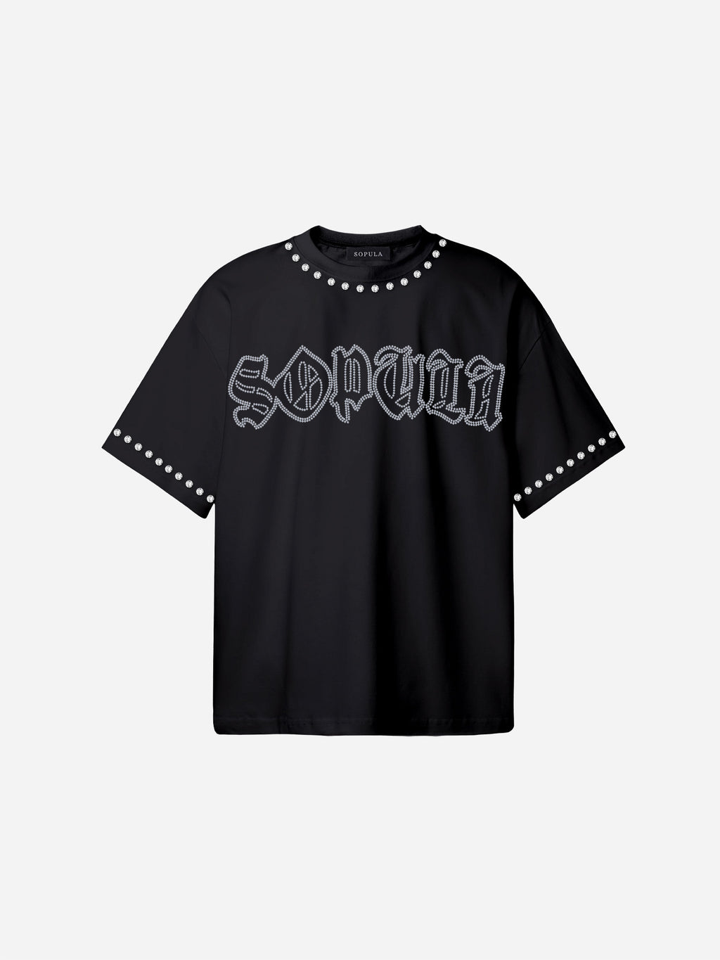 Sopula Shining Diamond Font Graphic Cotton T-shirt