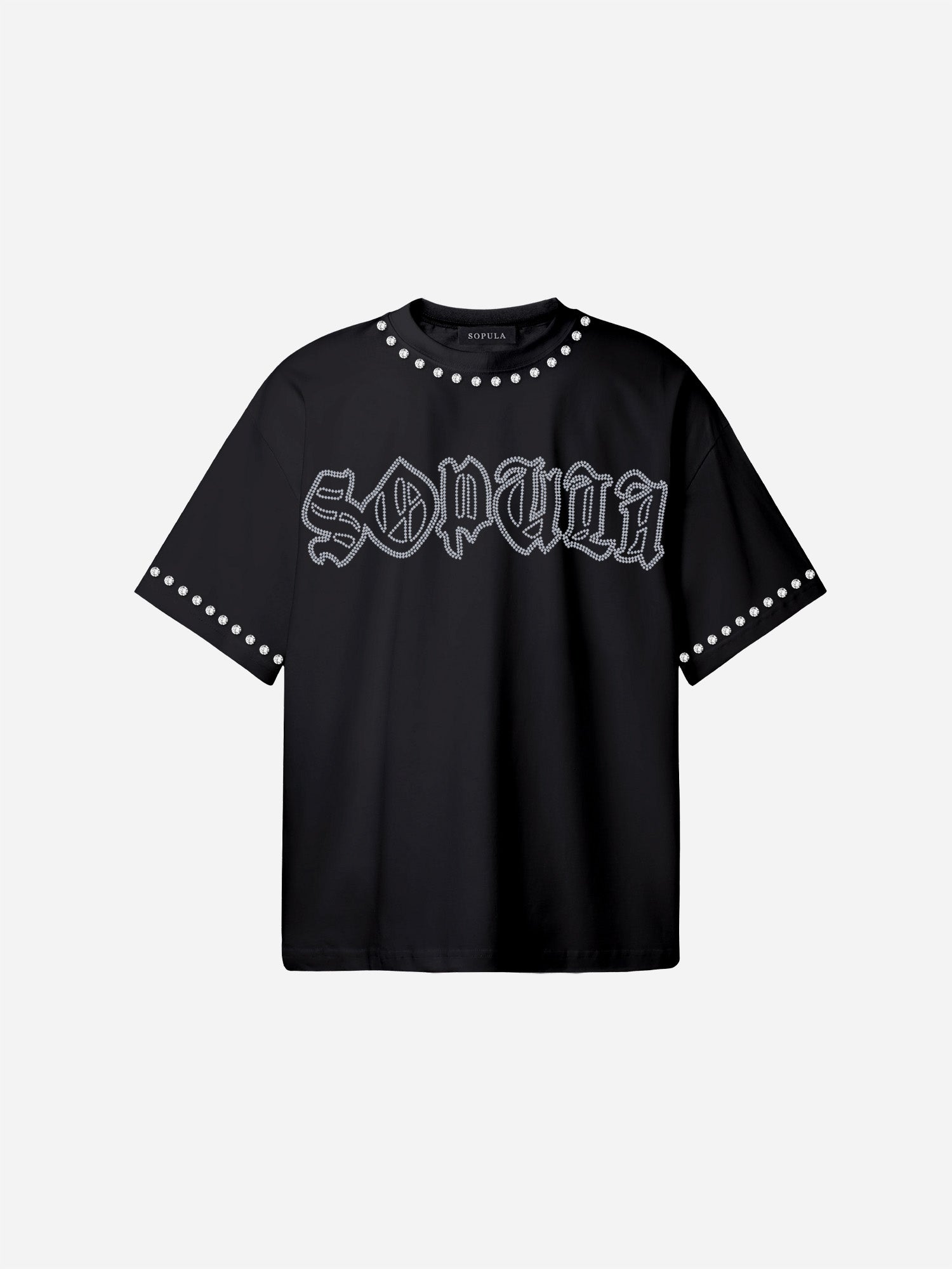 Sopula Shining Diamond Font Graphic Cotton T-shirt