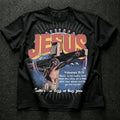 Vintage Jesus Pattern Distressed Pure Cotton T-shirt