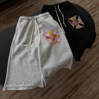 Retro Y2k Cross Drawstring Men's 3/4 Shorts