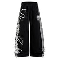 Retro Striped Letter Print Wide-leg Sweatpants