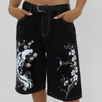 Retro Japanese Floral Tigerbloom Koibloom Shorts