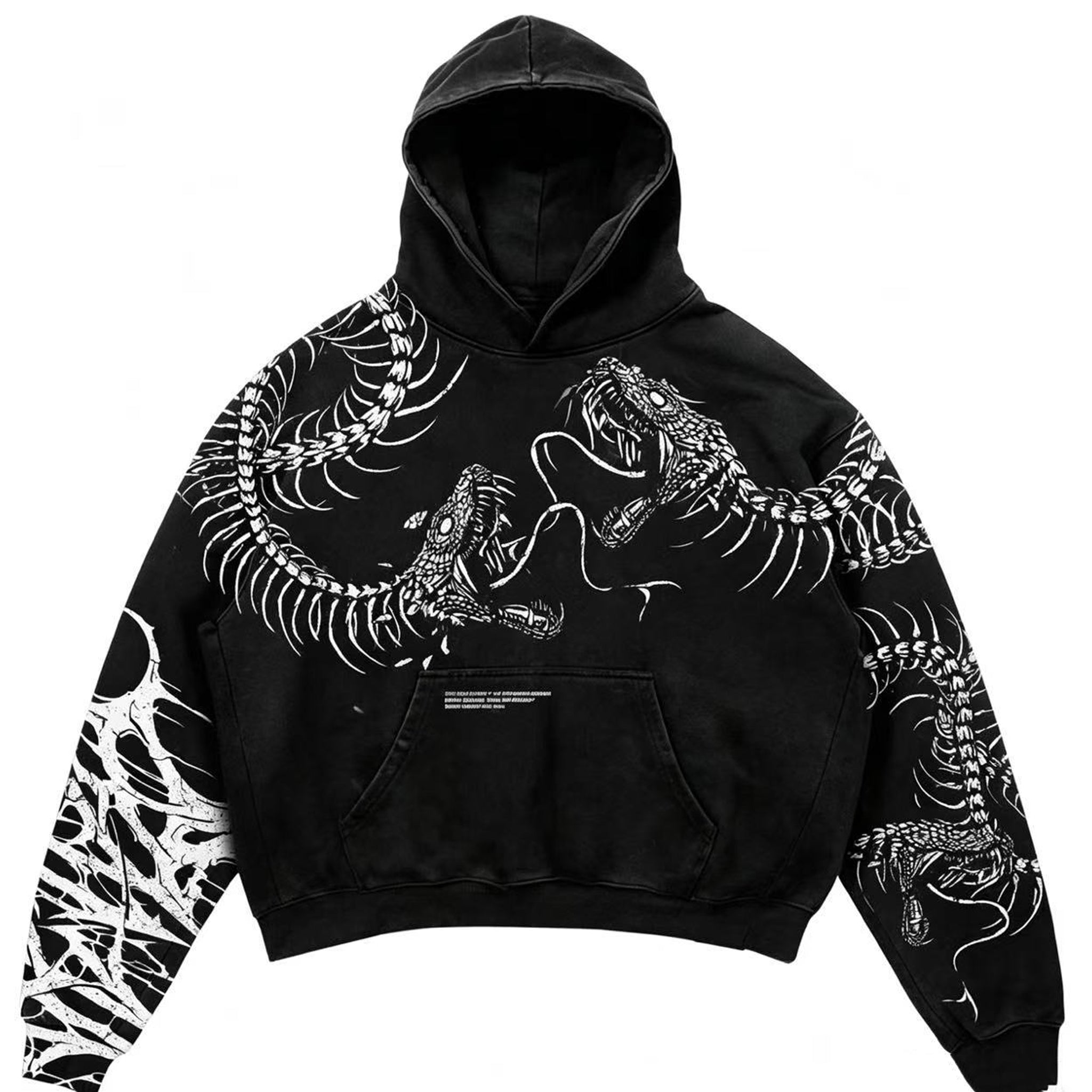 Black Spine Oversized Hoodie