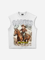 Sopula Cowboy Western Graphic Rhinestone Tank Top