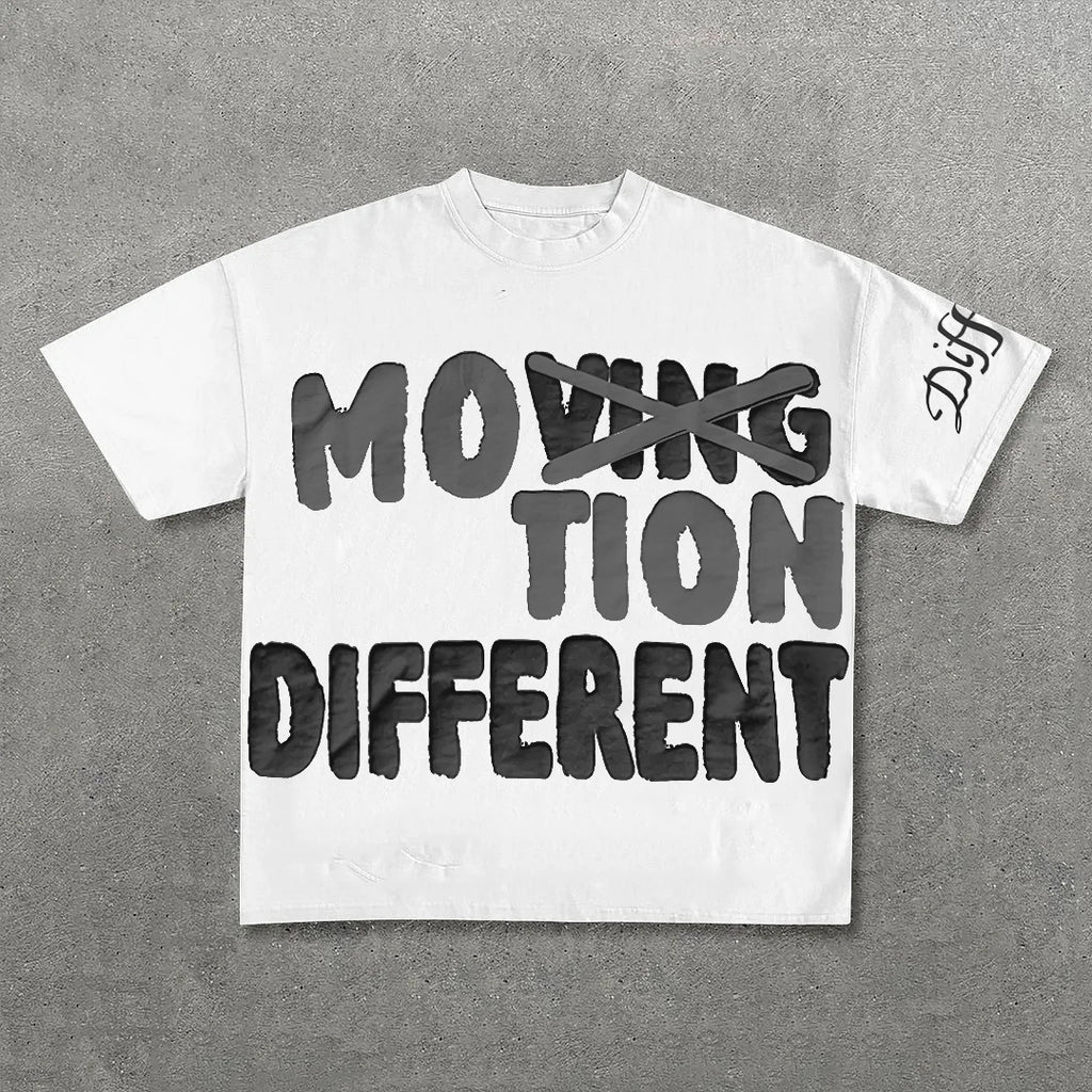 Vintage Motion Different Graphic Short Sleeve T-Shirt