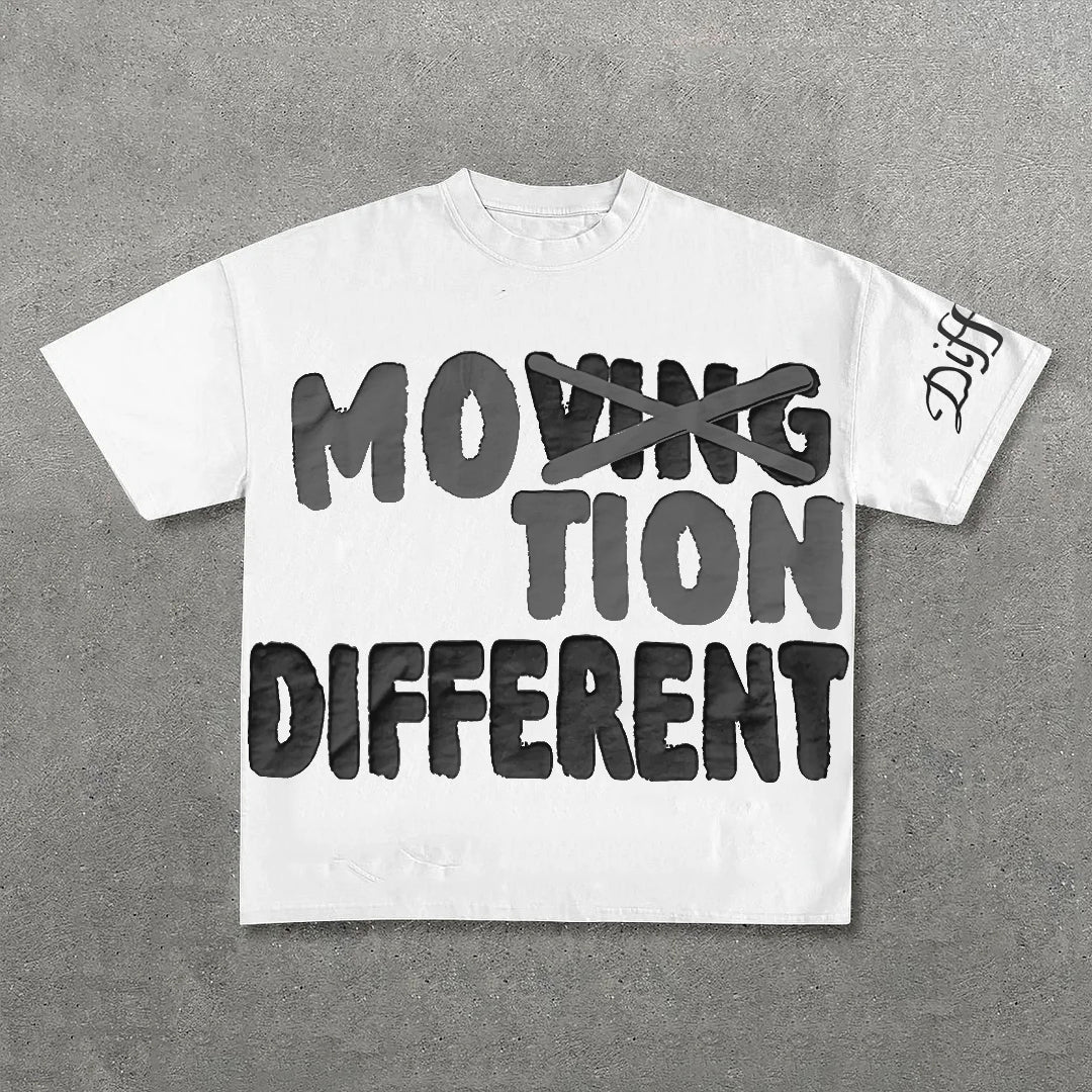 Vintage Motion Different Graphic Short Sleeve T-Shirt