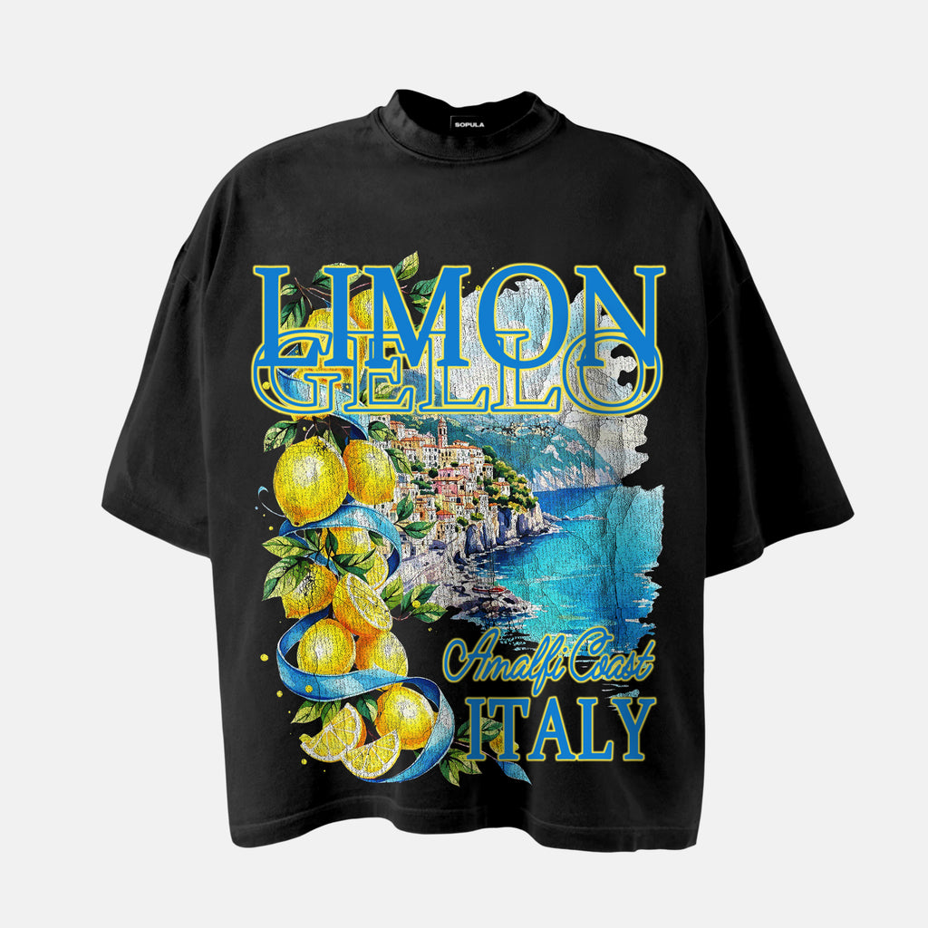 Italian Lemon Tree Amalfi Coast Graphic Cotton T-shirt