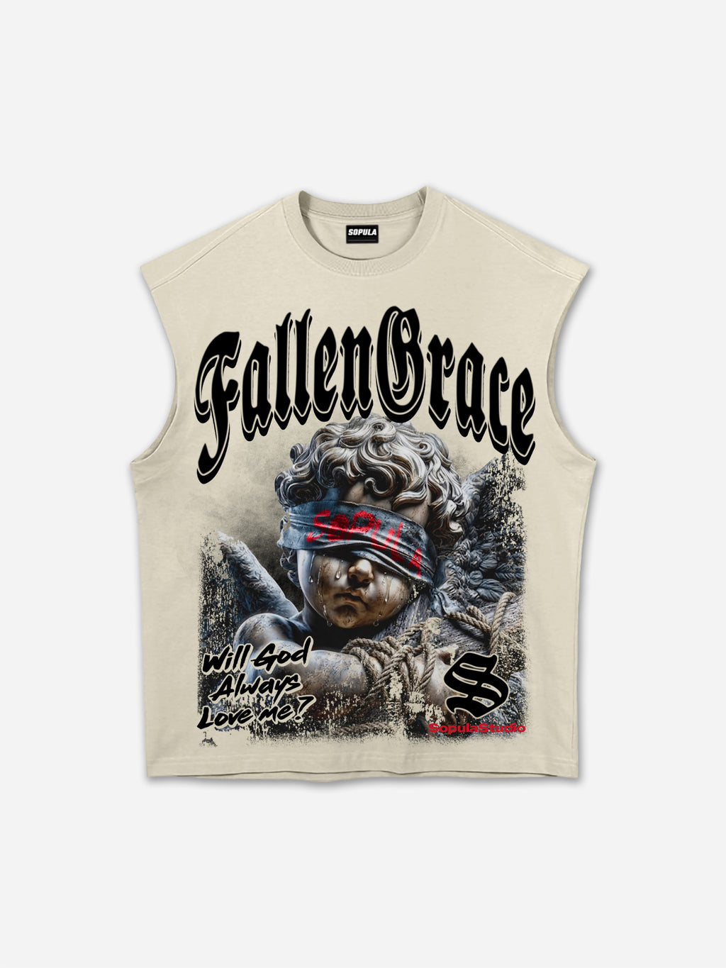 Will God Always Love Me？ Crying Angel Vintage Graphic Tank Top
