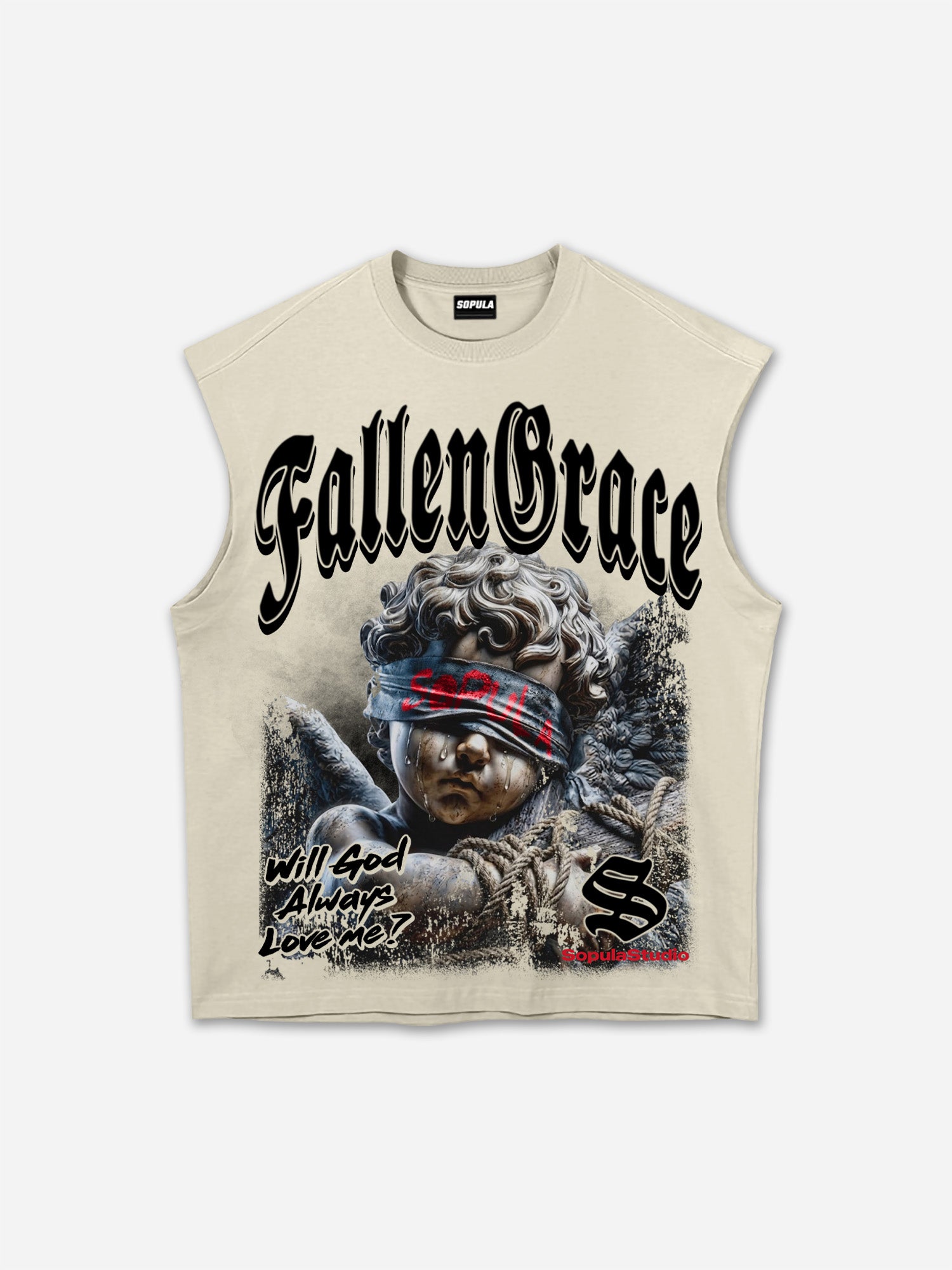 Will God Always Love Me？ Crying Angel Vintage Graphic Tank Top