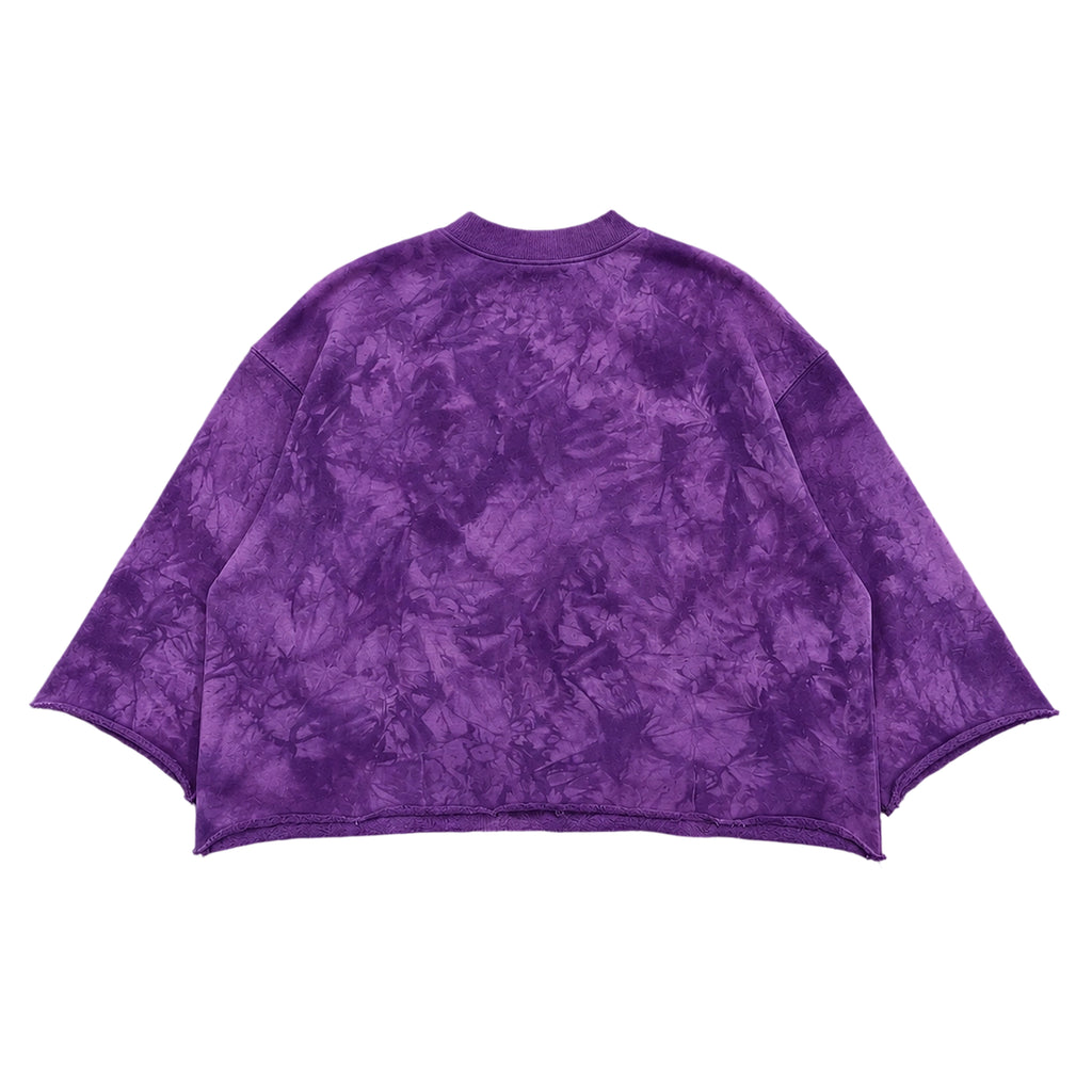 Camouflage Purple Motion Different Graphic Boxy Crop Crimped Edge T-shirt