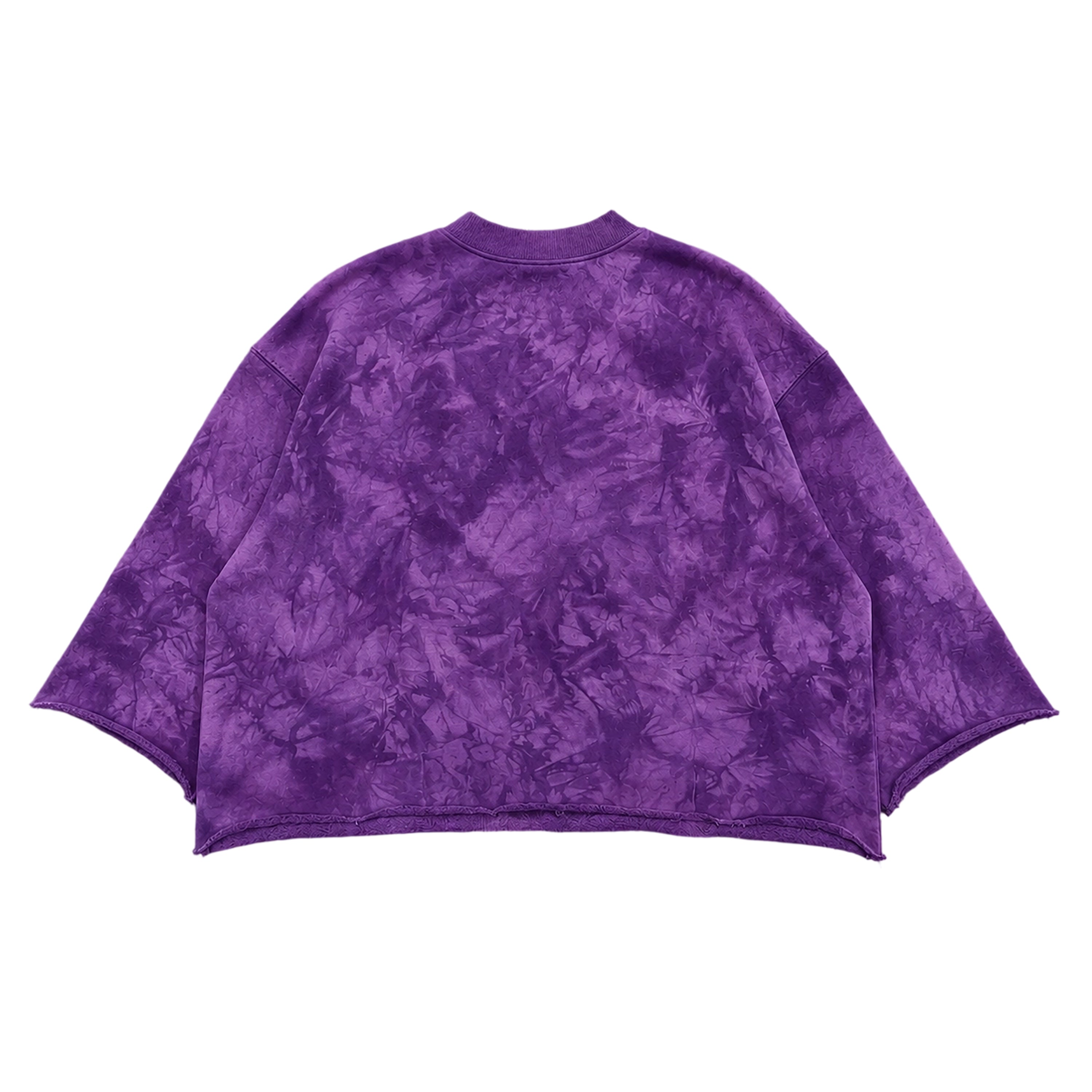 Camouflage Purple Motion Different Graphic Boxy Crop Crimped Edge T-shirt