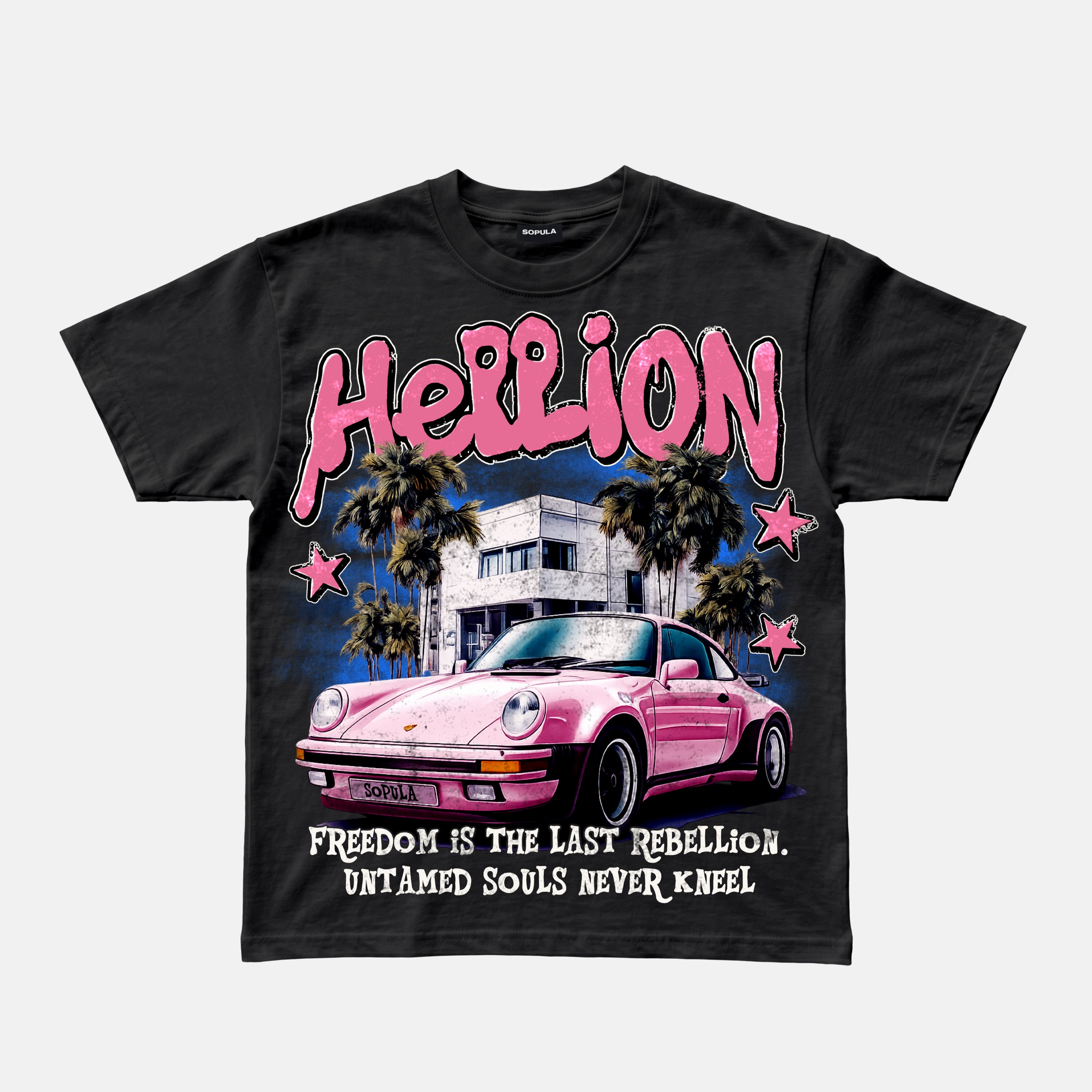 West Coast Little Devil Street  Sports Car Vintage Graphic Cotton T-shirt