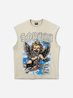 Sopula Angel Of The Cross Graphic Rhinestone Tank Top
