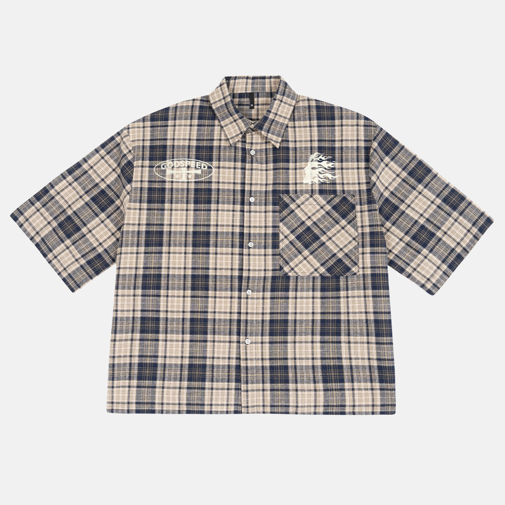 God Speed Vintage Jesus Graphic Plaid Jacket Shirt