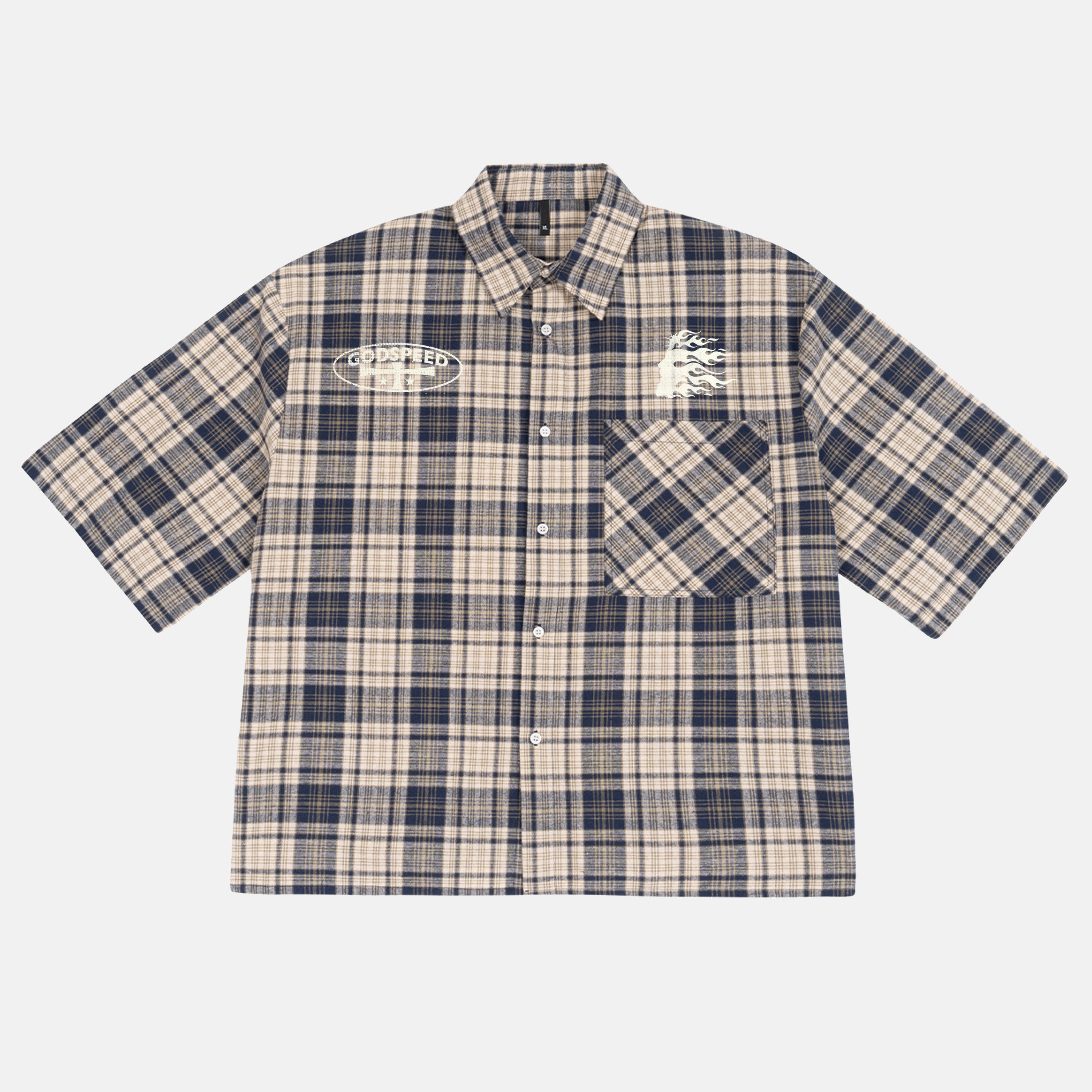 God Speed Vintage Jesus Graphic Plaid Jacket Shirt