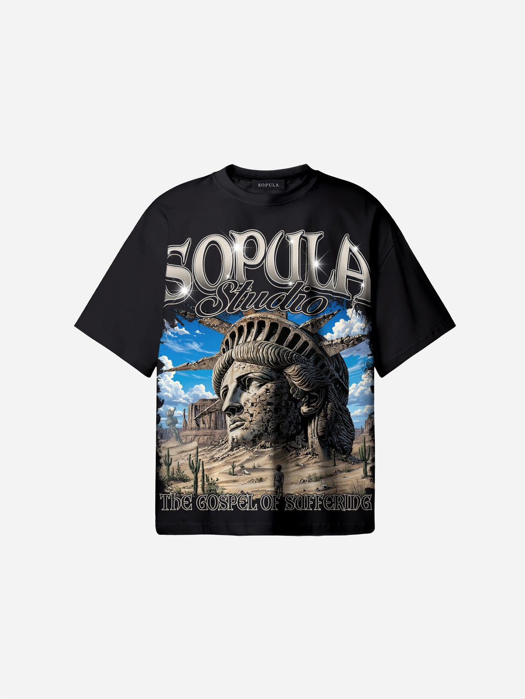 The Desert Of The Statue Of Liberty Vintage Graphic Cotton T-shirt
