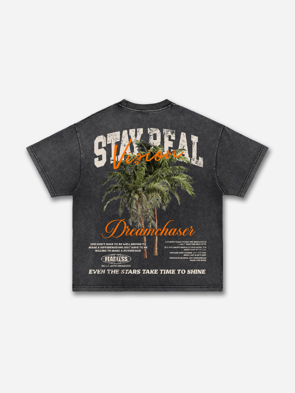 Stay Real Coconut Vacation Vintage Graphic Washed T-shirt