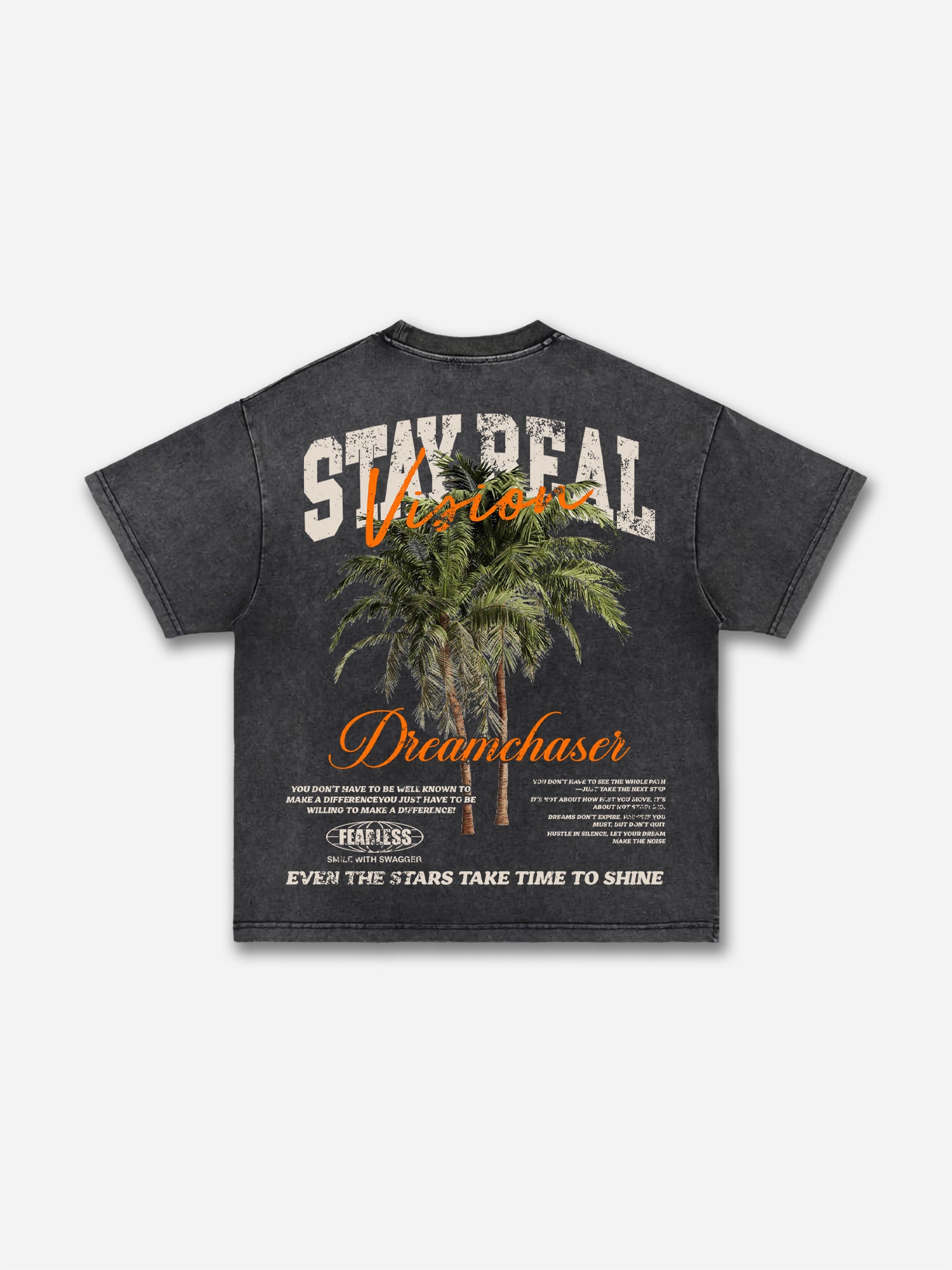 Stay Real Coconut Vacation Vintage Graphic Washed T-shirt