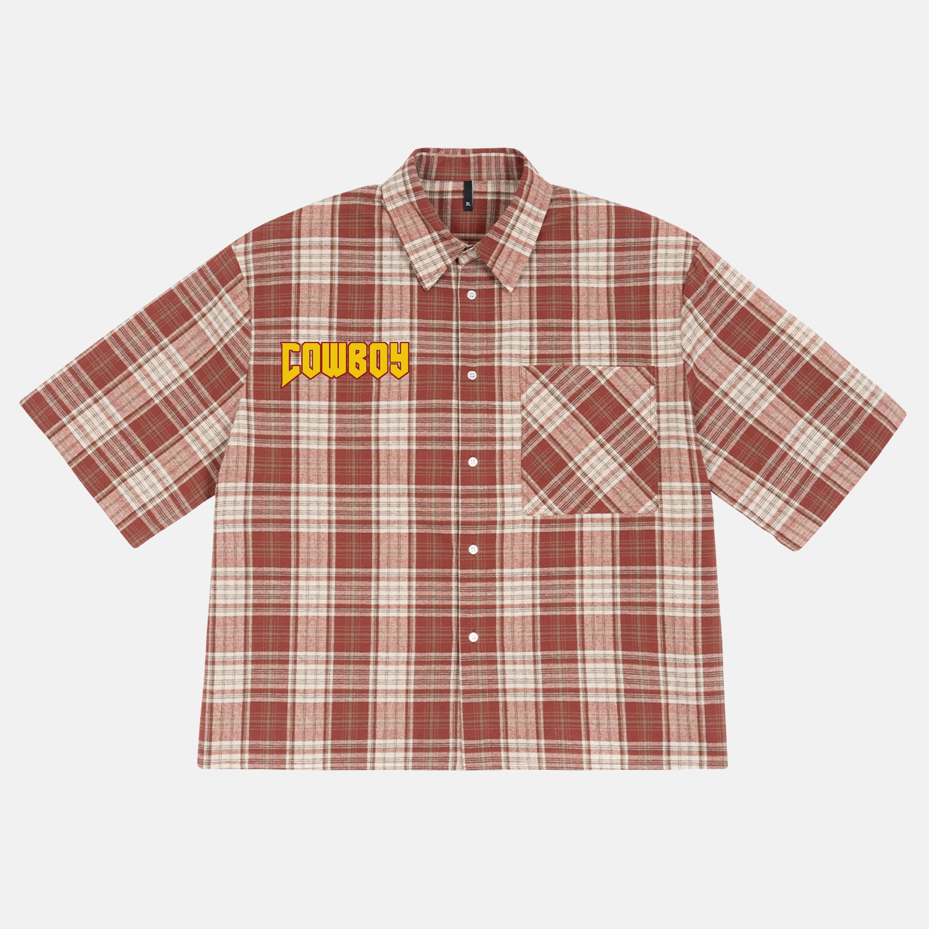 Cowboy Rodeo Dreams Retro Fun Graphic Plaid Jacket Shirt