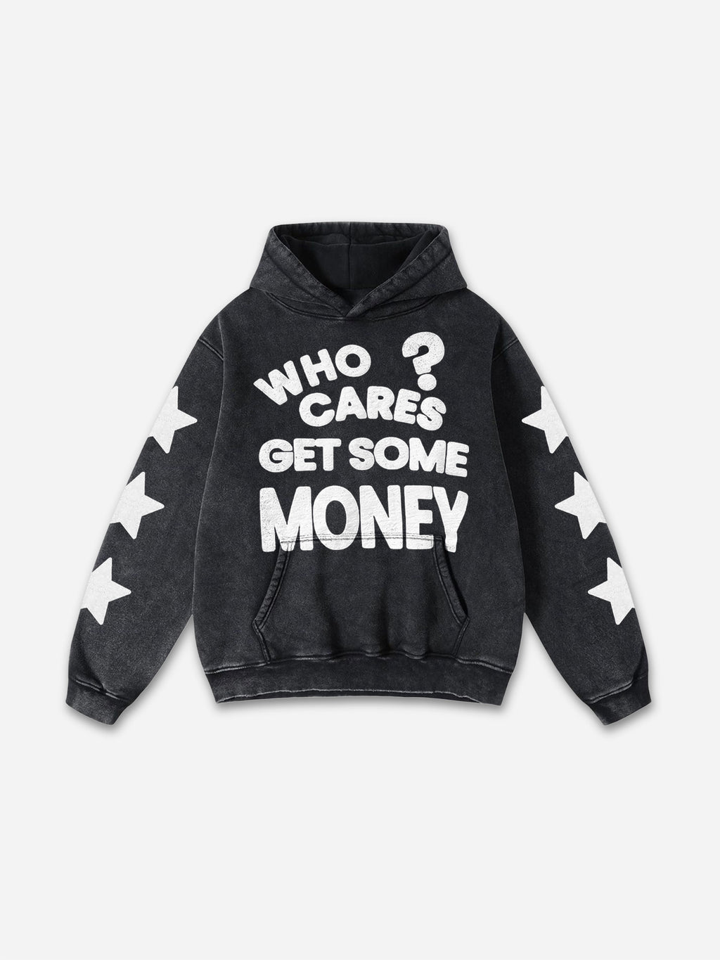 Vintage Chasing Money Graphic Acid Washed Oversized Hoodie