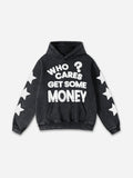 Vintage Chasing Money Graphic Acid Washed Oversized Hoodie