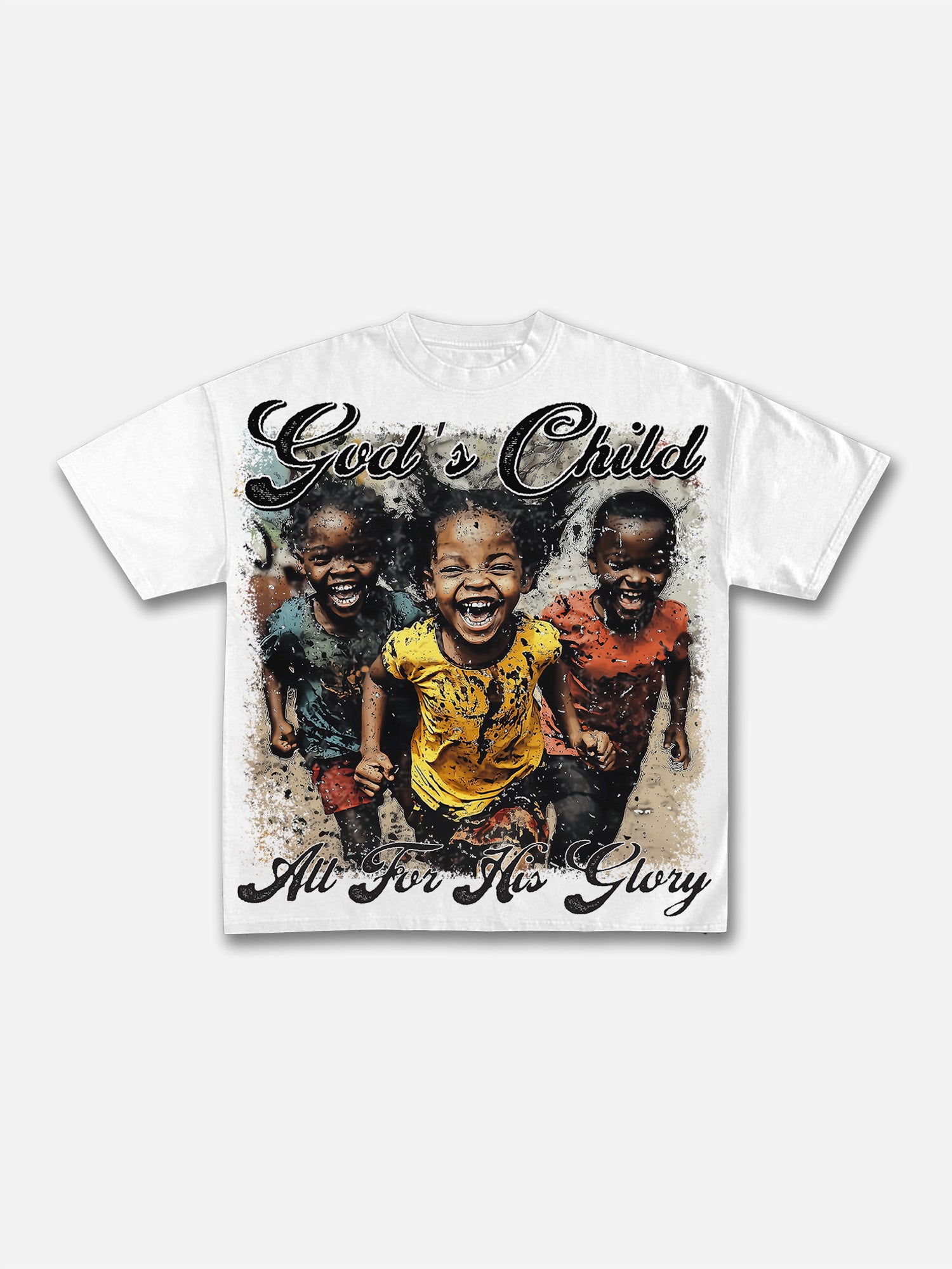 Vintage‘god's Child, All For His Glory’graphic Cotton T-shirt
