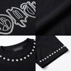 Sopula Shining Diamond Font Graphic Cotton T-shirt