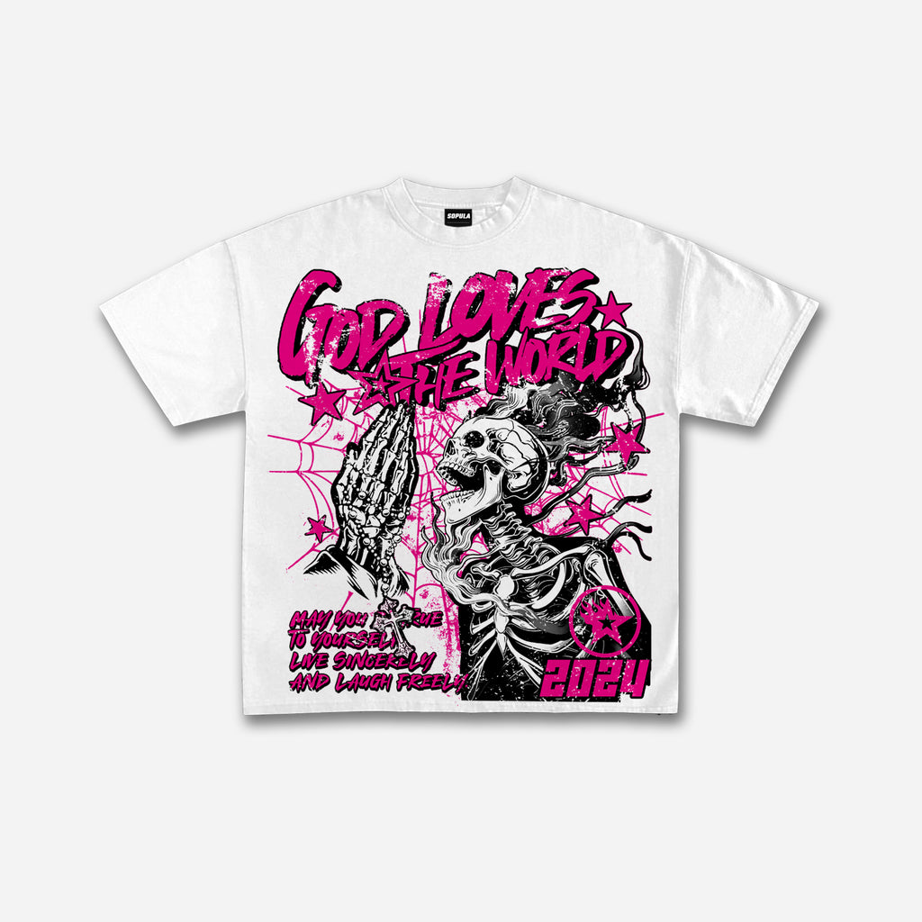 Street God Loves The World Graphic T-shirt