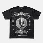 Dark Y2k Angels Lost In The Universe Graphic Cotton T-shirt