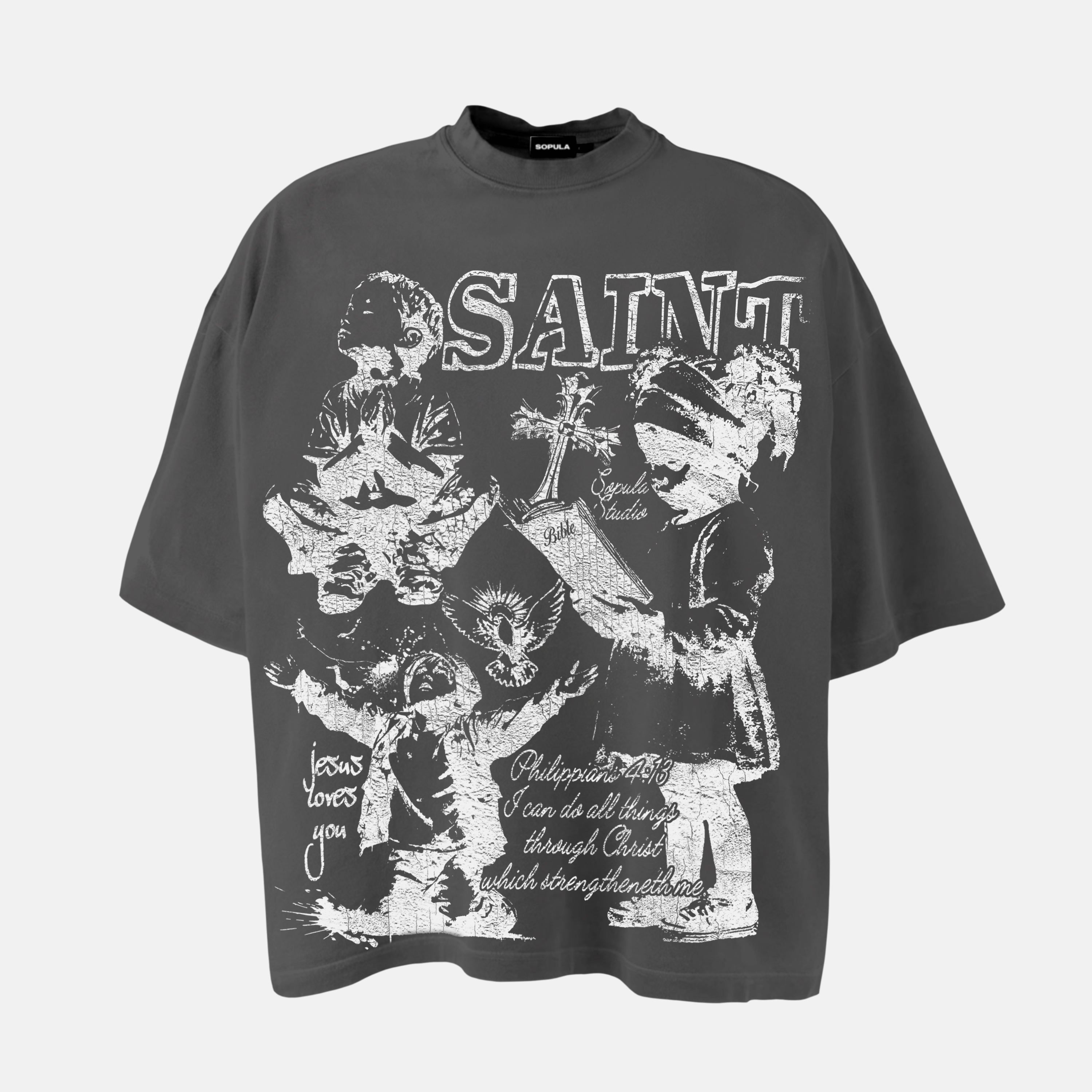Saint Child Of God Bible Prayer Graphic Cotton T-shirt