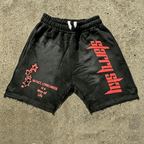 Men's Letter Star Print Drawstring Loose Casual Basketball Shorts