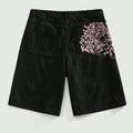 Men's Retro Plum Blossom Embroidered Loose Denim Jorts