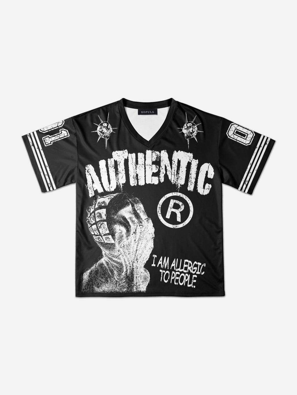 I Am Allergic To People Abstract Graphic Mesh Jersey