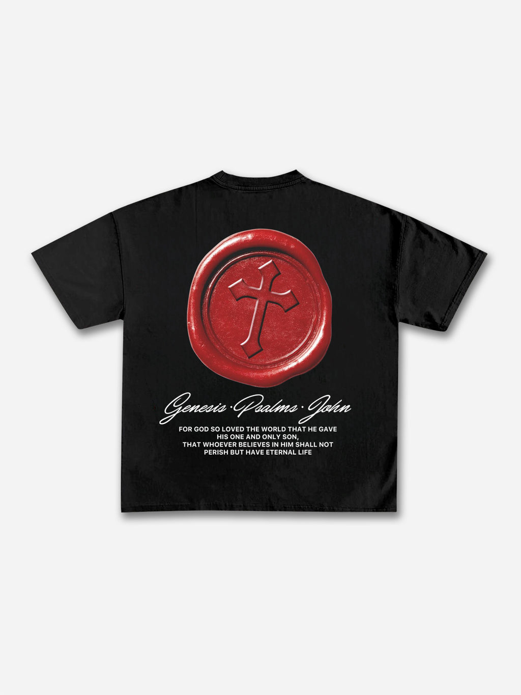 Cross Seal John 3：16 Graphic Cotton T-shirt