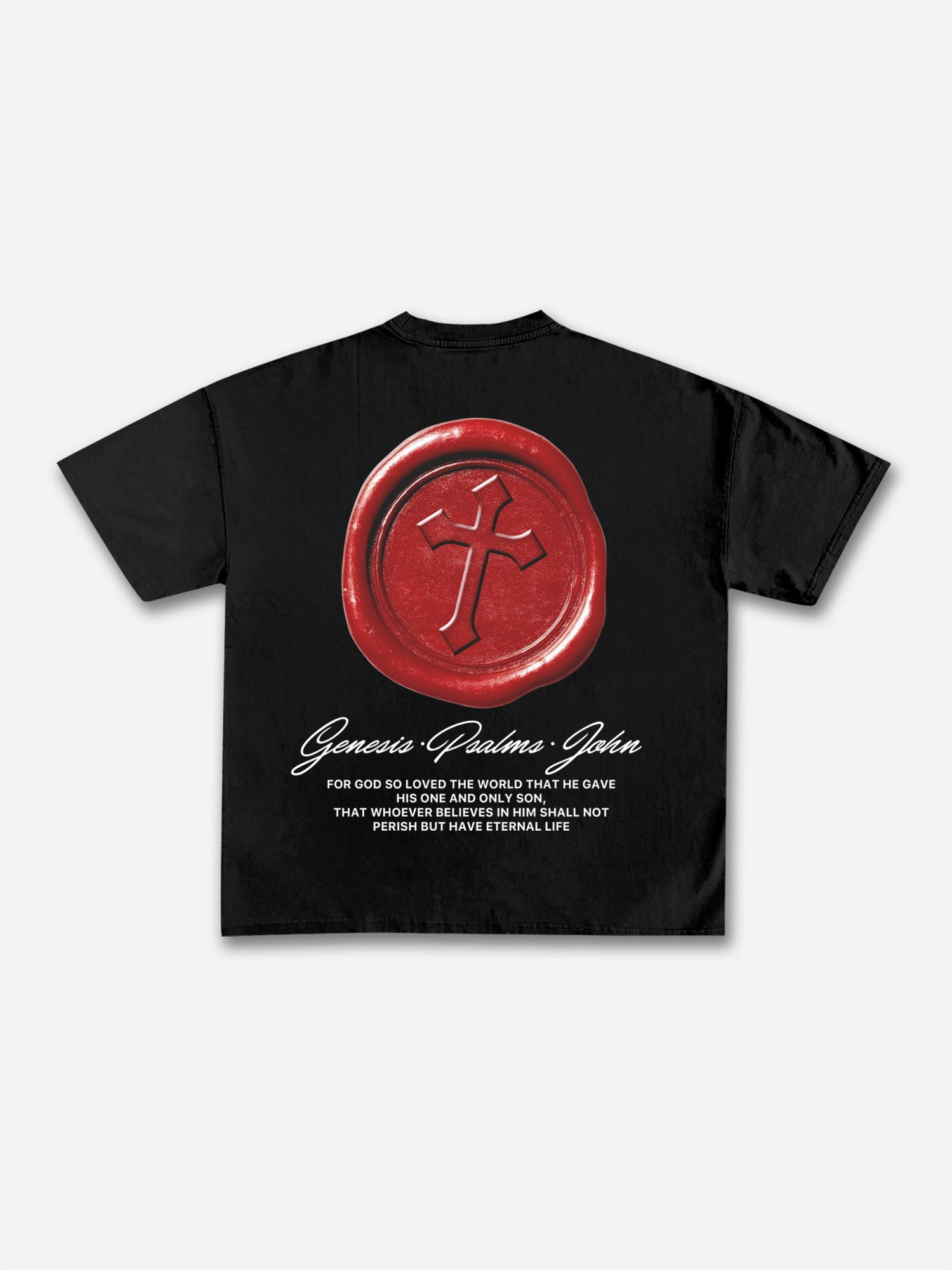 Cross Seal John 3：16 Graphic Cotton T-shirt