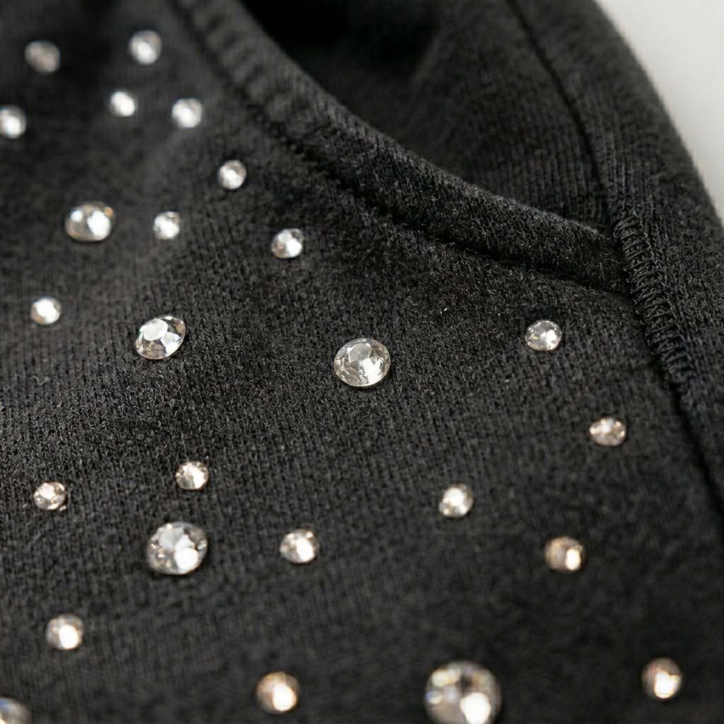 Rhinestone Embellished Janky Acid Washed Shorts