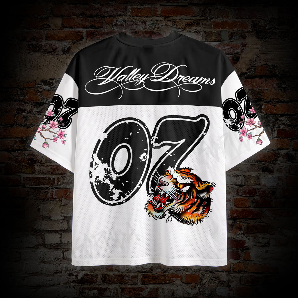Valley Floral Tiger Japanese Graphic Mesh Jersey T-shirt