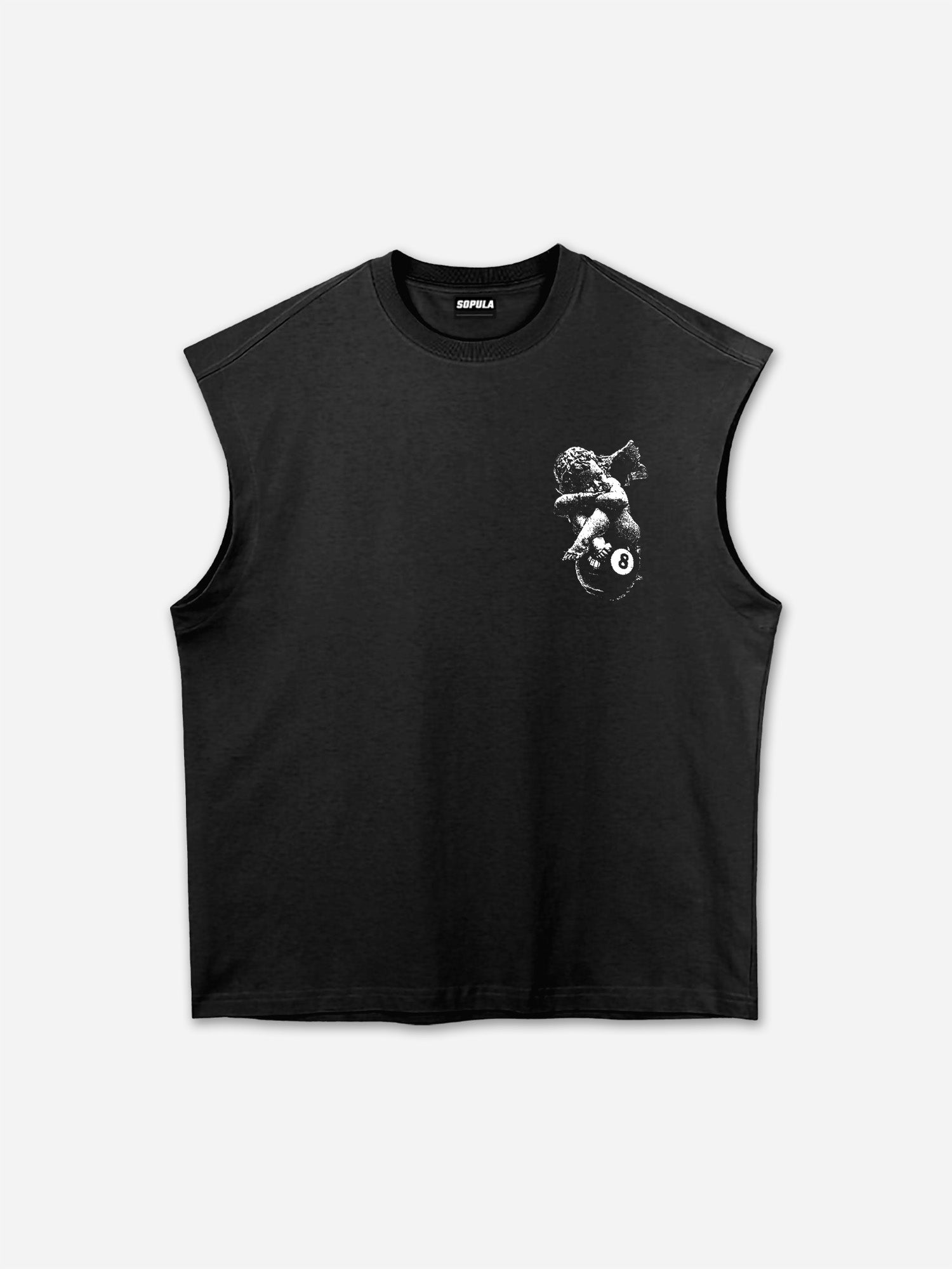 Men's Short Sleeve Angel Print No. 8 Tank Top