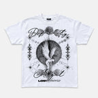 Dark Y2k Angels Lost In The Universe Graphic Cotton T-shirt