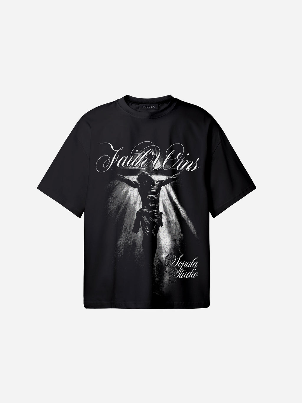Faith Wins Jesus Graphic Cotton T-shirt