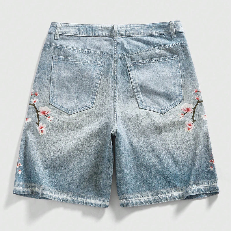 Streetwear Japanese Floral Shorts Jorts