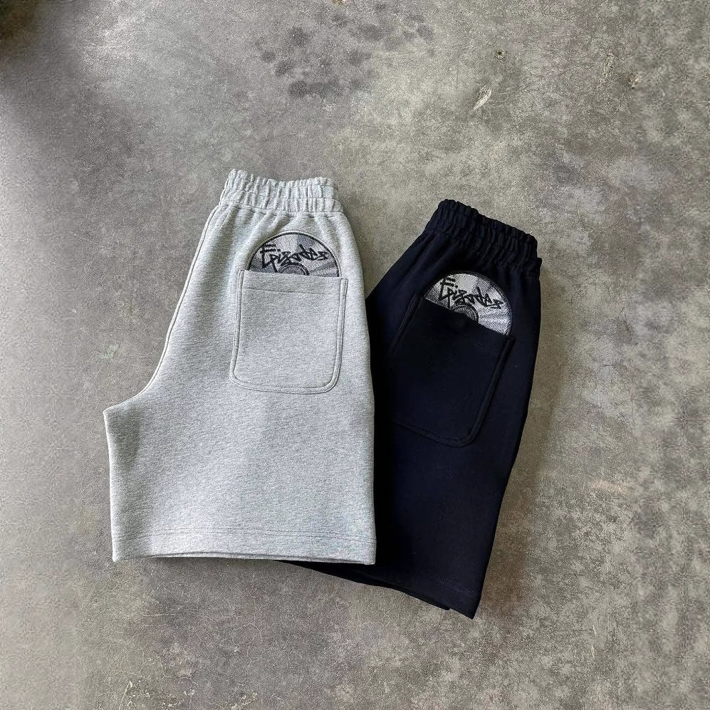Men's Fashion Cd Embroidered Drawstring Sports Shorts