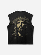 Jesus With Crown Of Thorns Graphic Tank Top