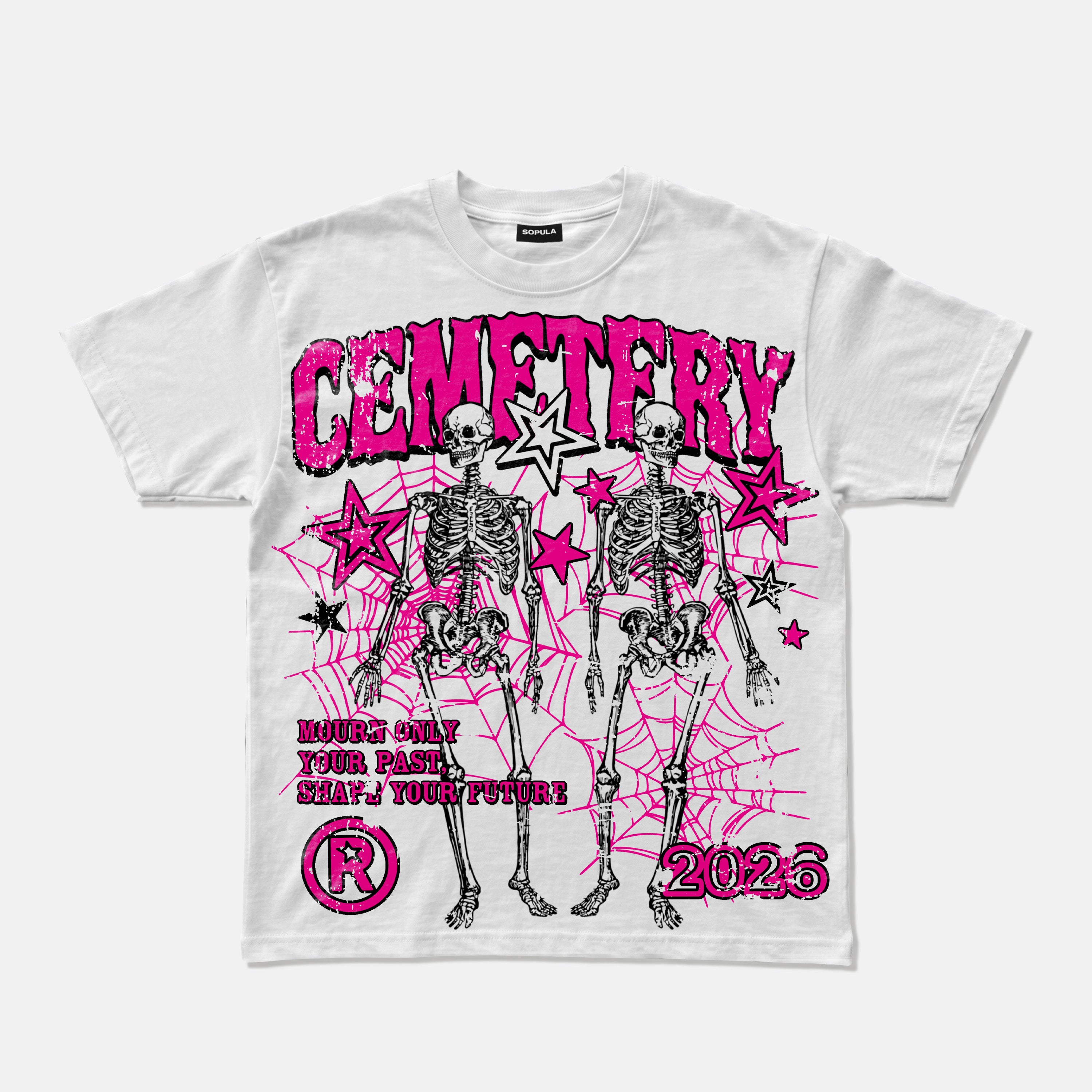 Cemetery Skeletons Street Vintage Graphic T-shirt