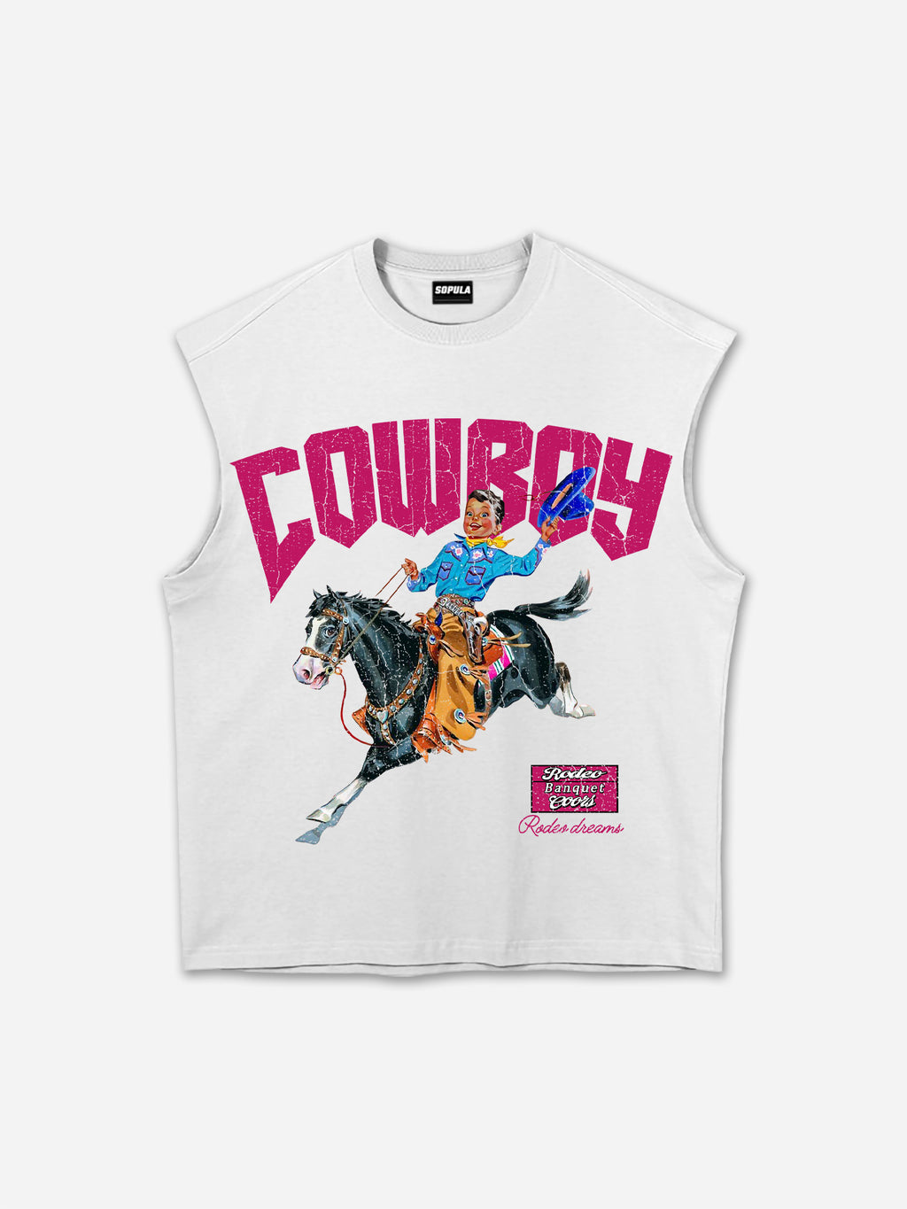 Cowboy Rodeo Dreams Print Tank Top