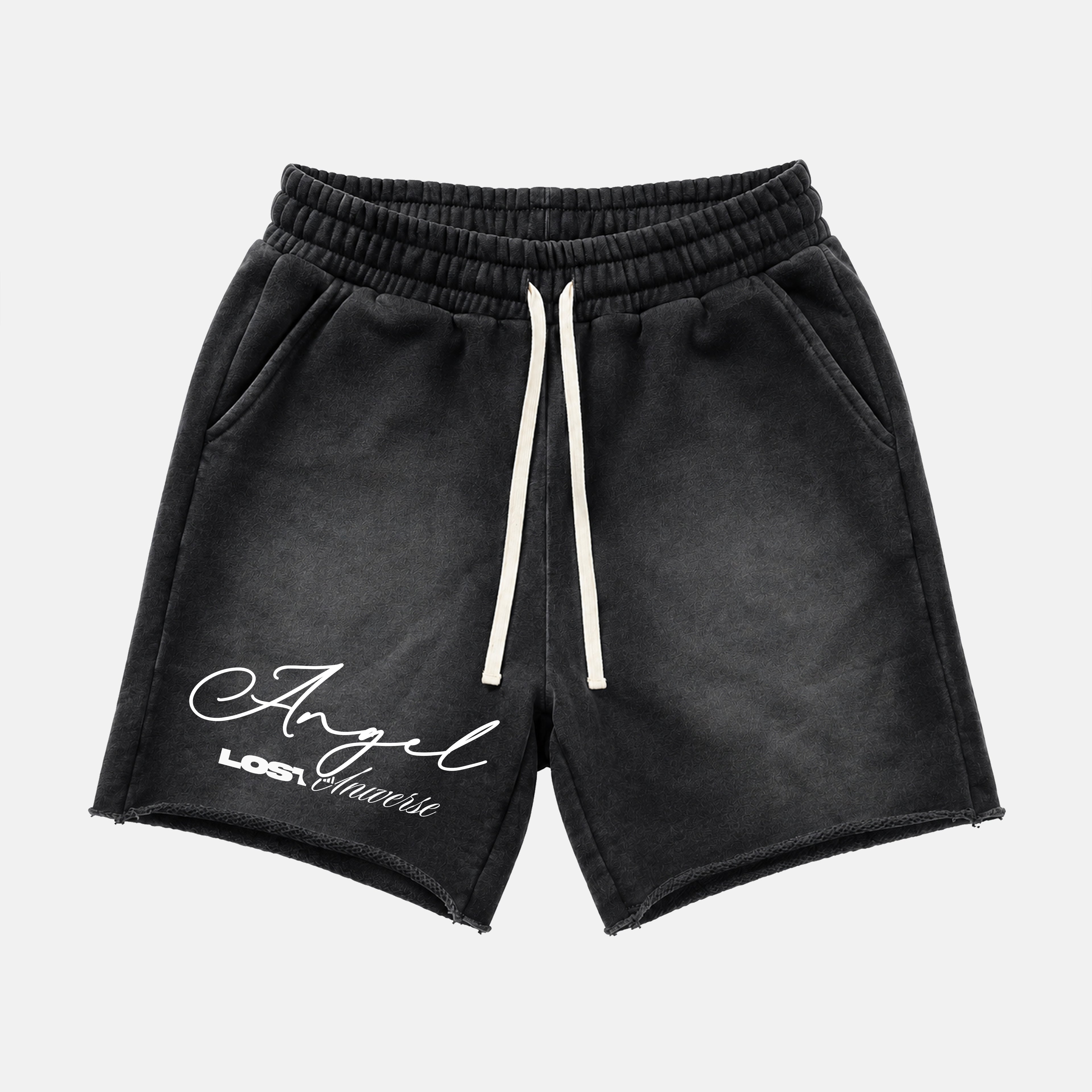 Streetwear Brand Fallen Angel Graphic Acid Washed Shorts